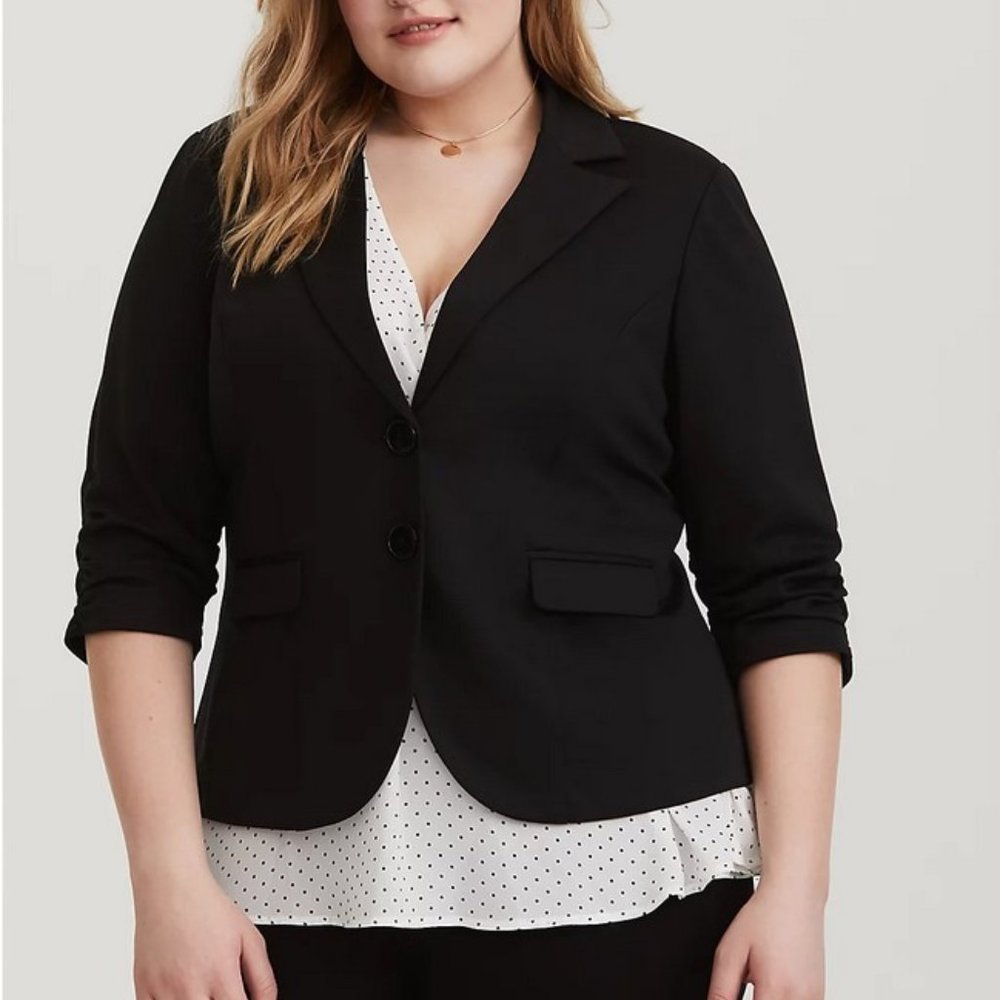 Torrid Black Studio Ponte Blazer